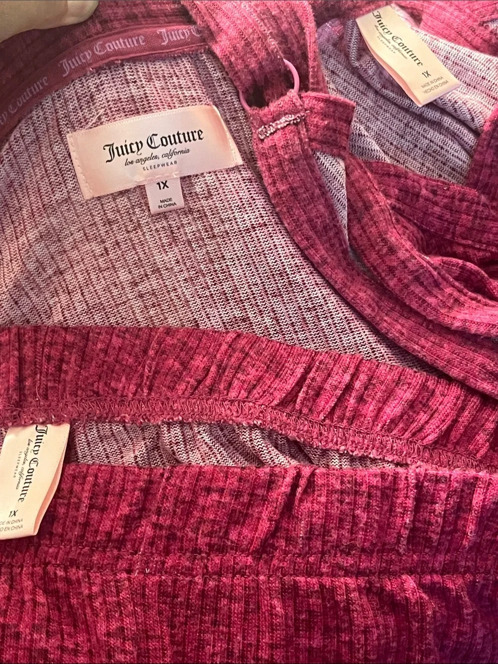 Juicy Couture Fuchsia 3-Piece Lounge Set - Tank, Cardigan & Pants